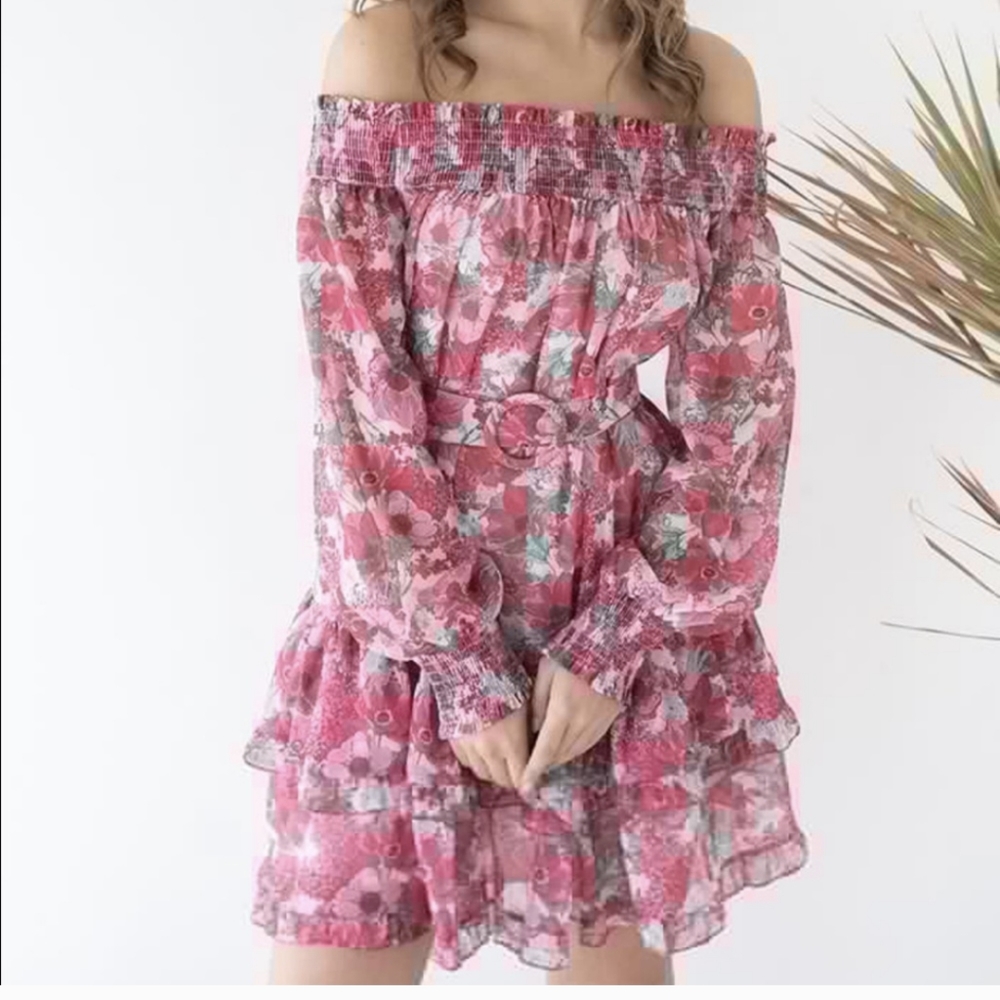 Chicwish Floral off shoulder Dress